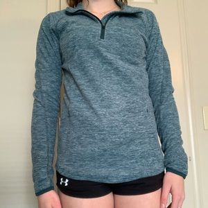 Fuzzy Teal Quarter Zip